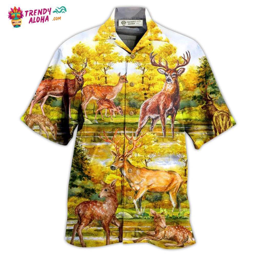 Deer Love Autumn Hawaiian Shirt – Trendy Aloha Deer Love Autumn Hawaiian Shirt – Trendy Aloha