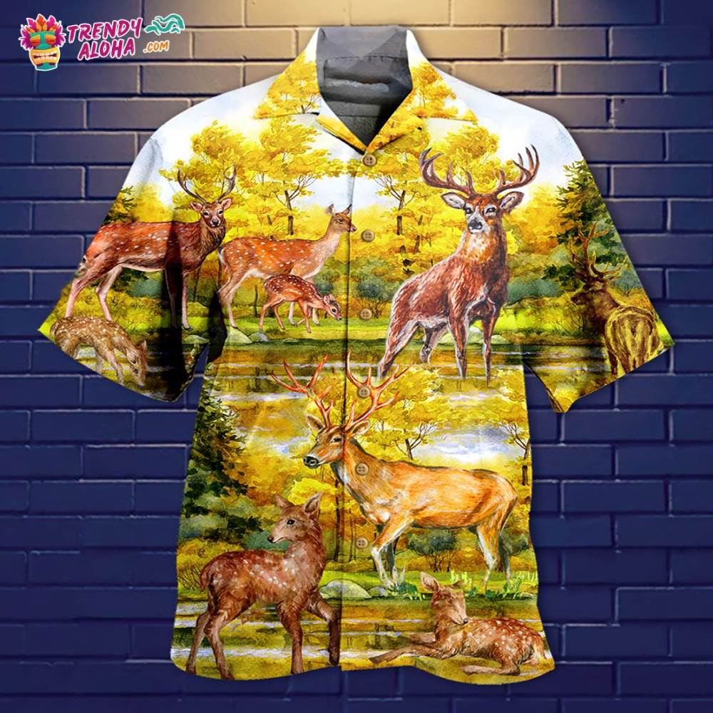 Deer Love Autumn Hawaiian Shirt – Trendy Aloha