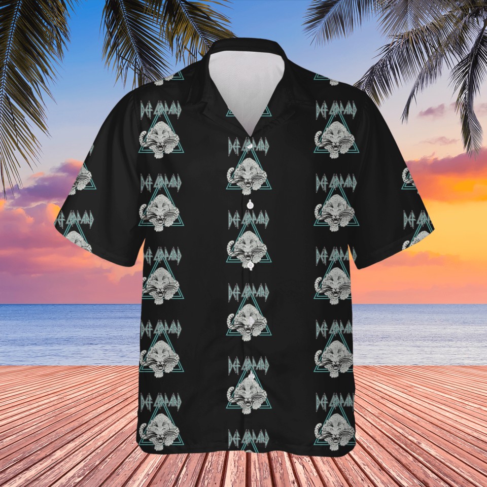 Def Leppard Flag Design Classic Band Graphic Style Def Leppard Hawaiian Shirt
