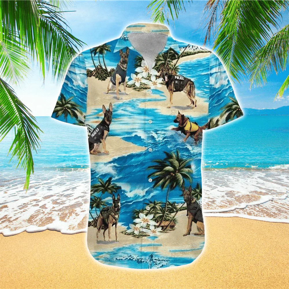 Defender’s Pride: German Shepherd K9 Police Trendy Hawaiian Shirt for Law Enforcement