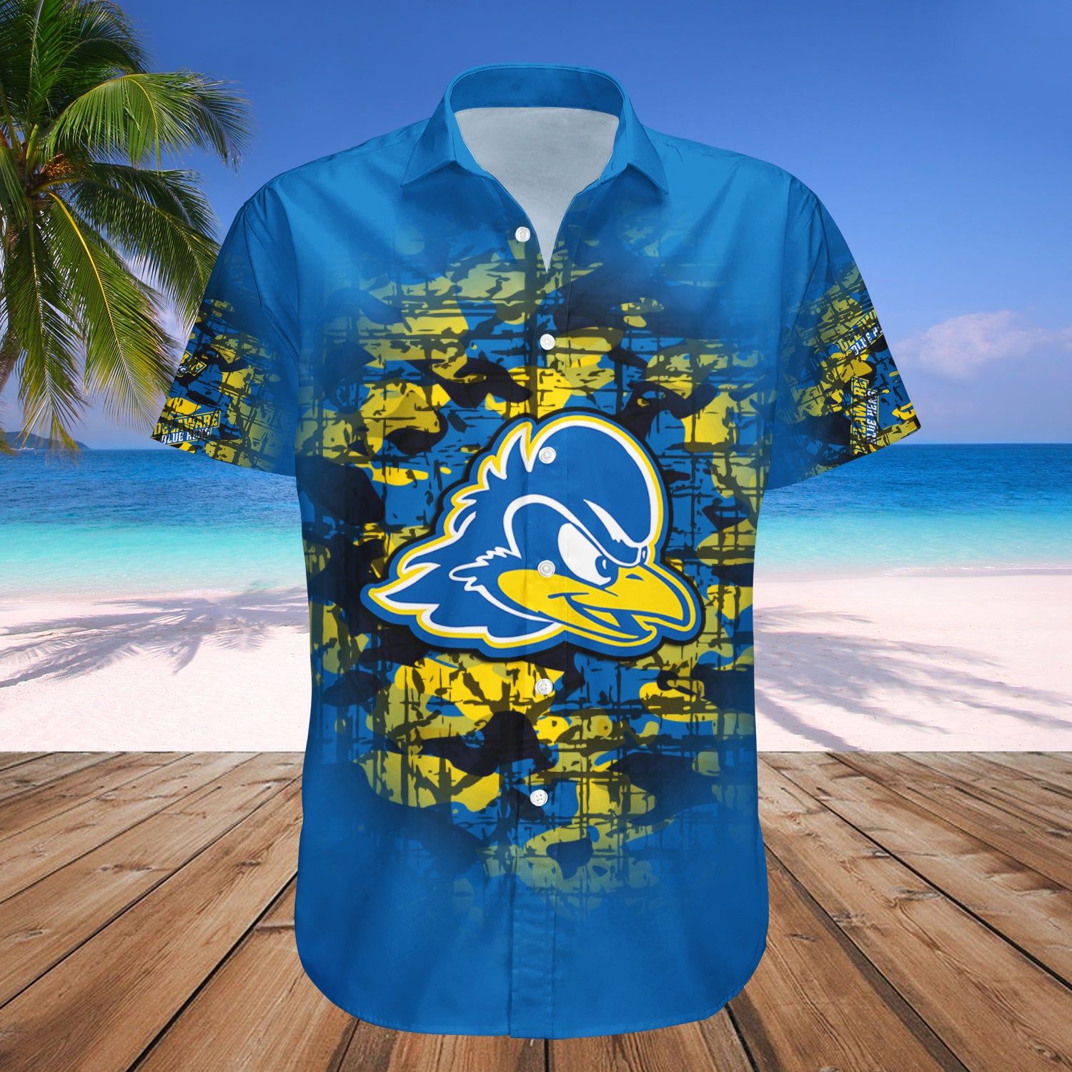 Delaware Blue Hens Hawaii Shirt Camouflage Vintage – NCAA