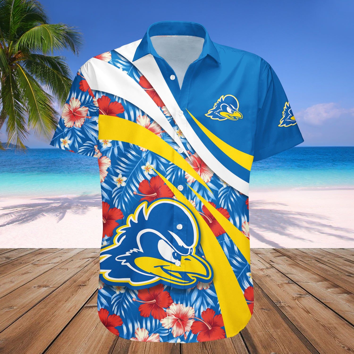 Delaware Blue Hens Hawaii Shirt Hibiscus Sport Style – NCAA