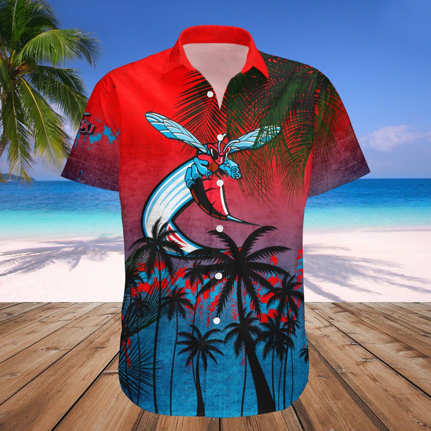 Delaware State Hornets Hawaii Shirt Coconut Tree Tropical Grunge – NCAA