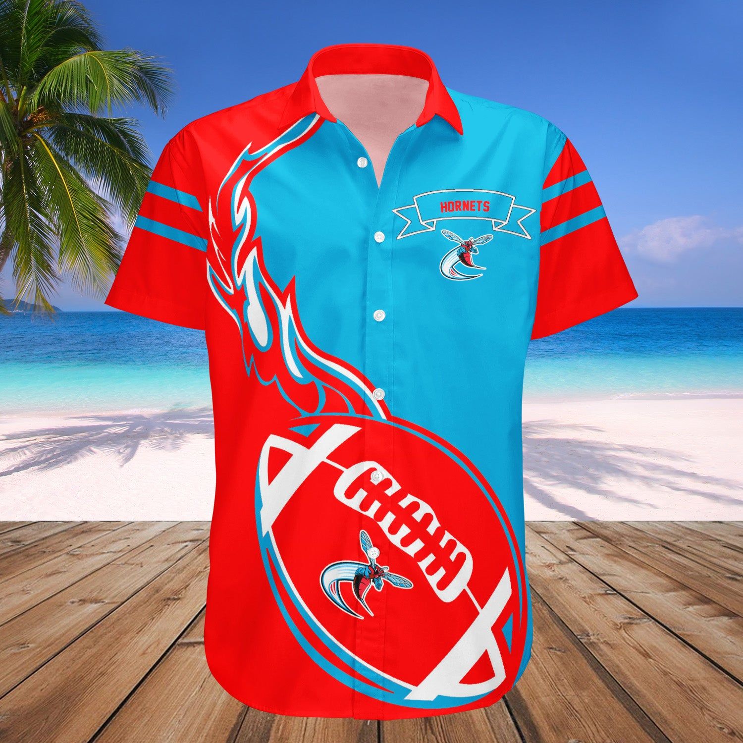 Delaware State Hornets Hawaii Shirt Flame Ball – NCAA