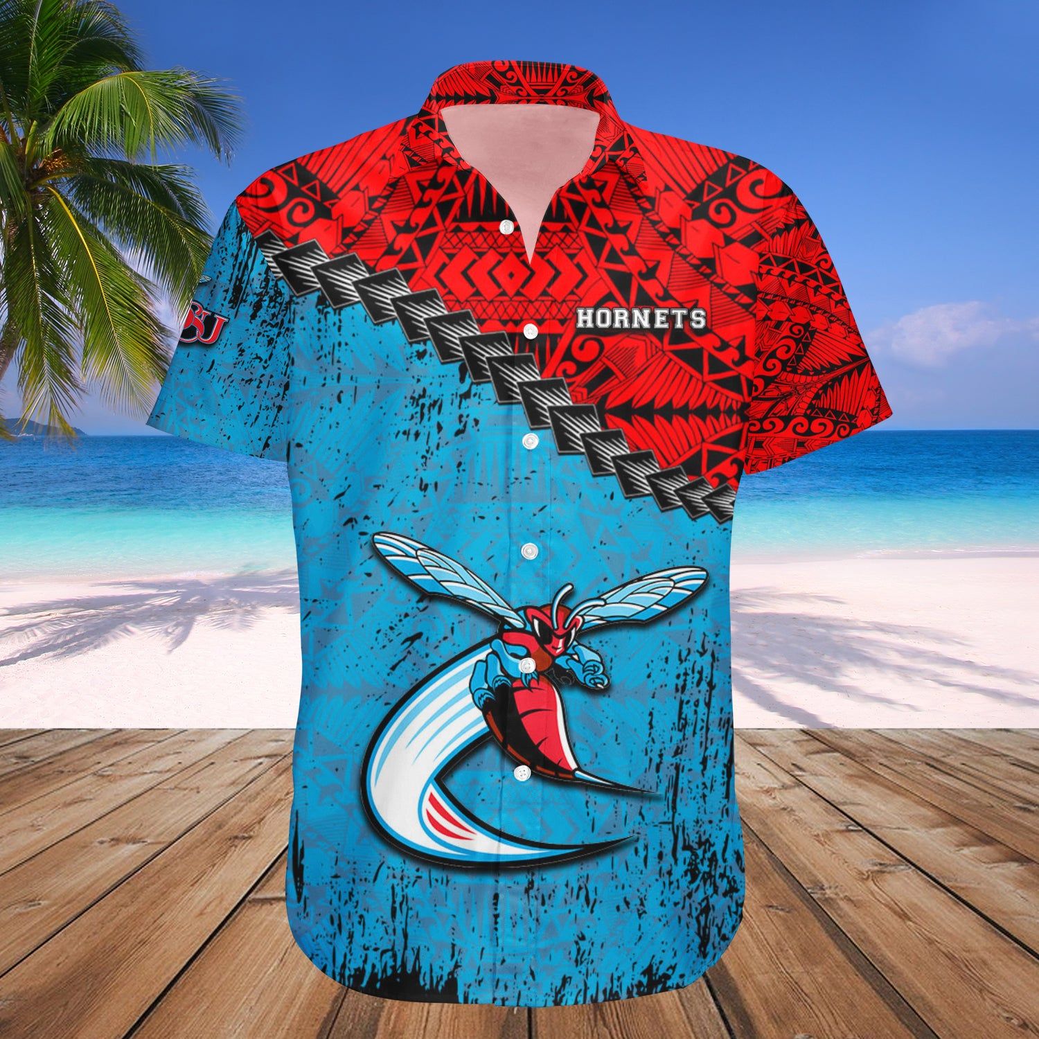 Delaware State Hornets Hawaii Shirt Grunge Polynesian Tattoo – NCAA