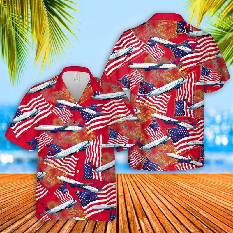 Delta Boeing 737-900Er (739) 4Th Of July Trendy Hawaiian Shirt
