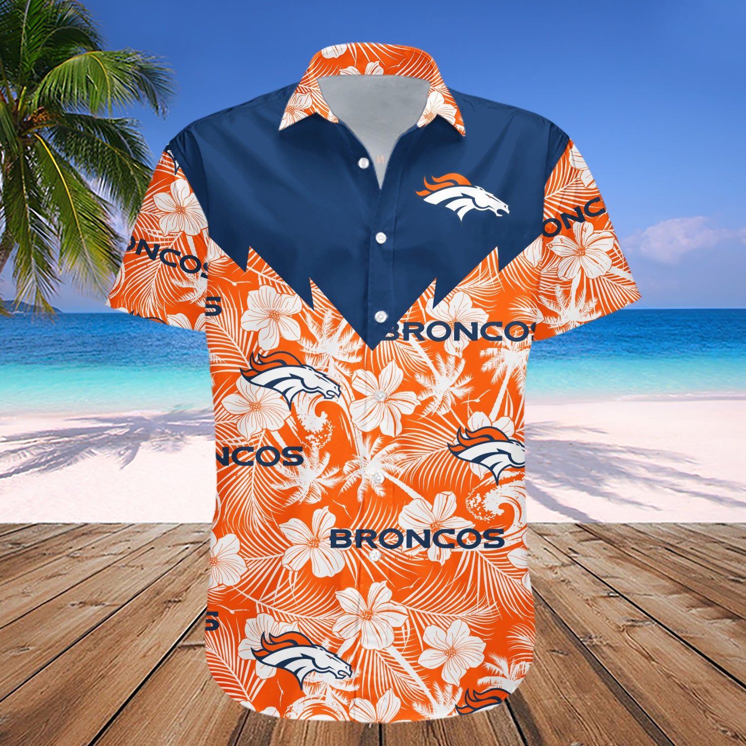 Denver Broncos Hawaii Shirt Tropical Seamless- NFL