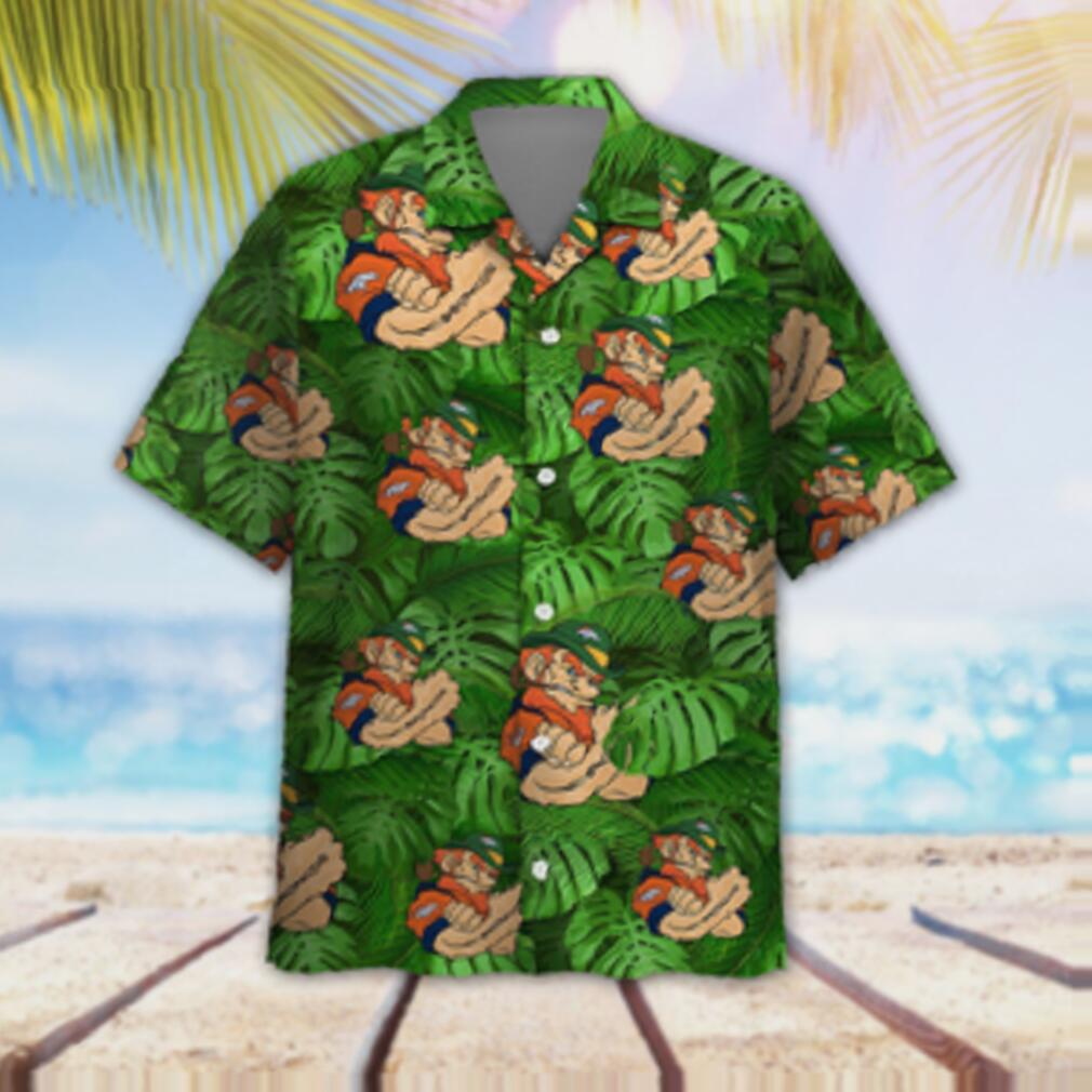 Denver Broncos Leprechaun St Patricks Day Button Up Hawaiian Shirt