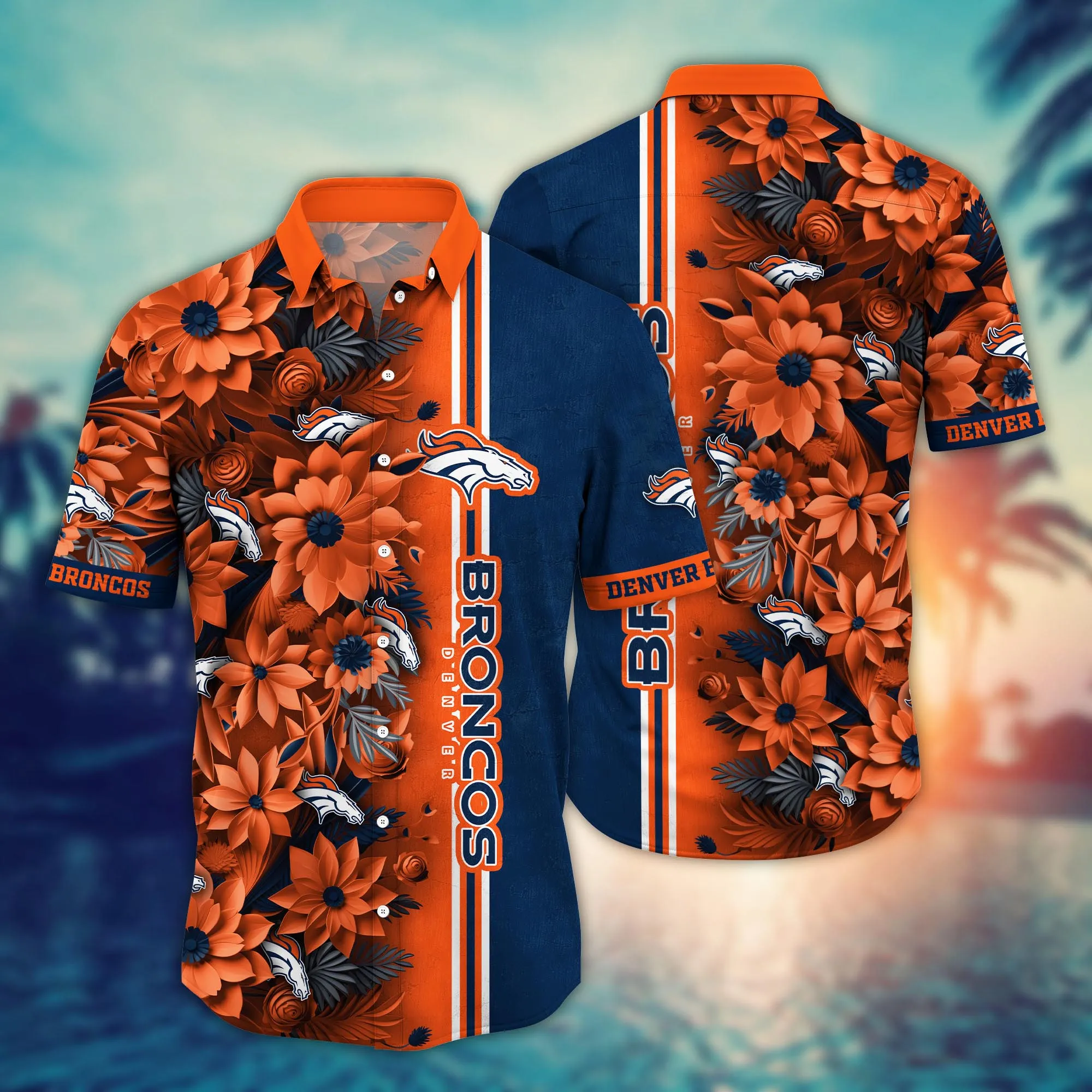 Denver Broncos NFL Hawaiian Shirt Custom Sea Shores Aloha Shirt