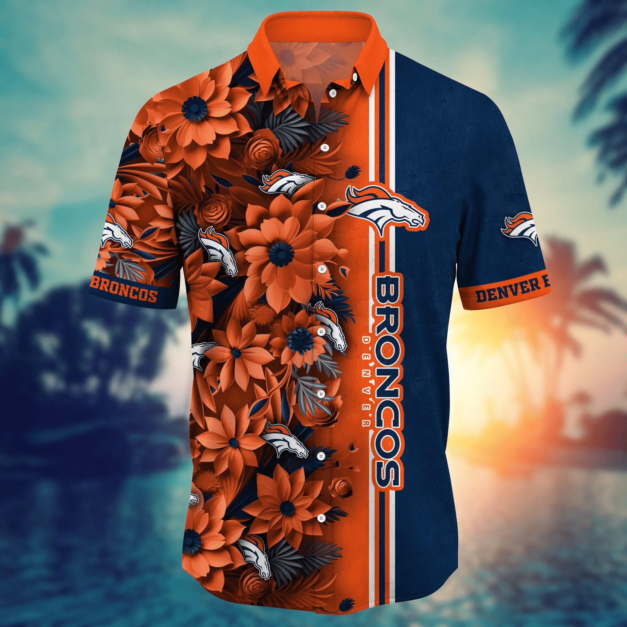 Denver Broncos NFL Hawaiian Shirt Custom Sea Shores Aloha Shirt