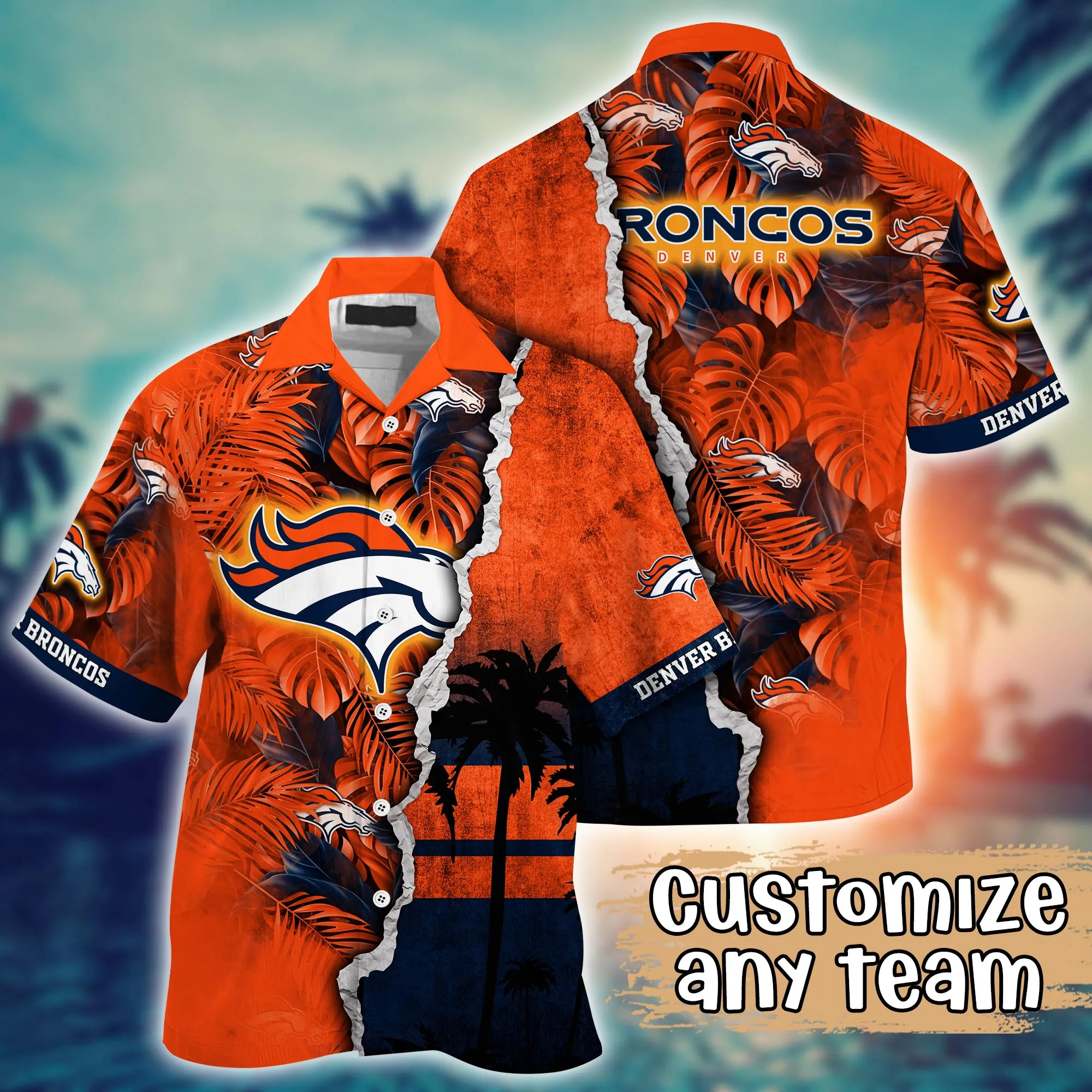 Denver Broncos NFL Hawaiian Shirt Custom Sunshine Aloha Shirt