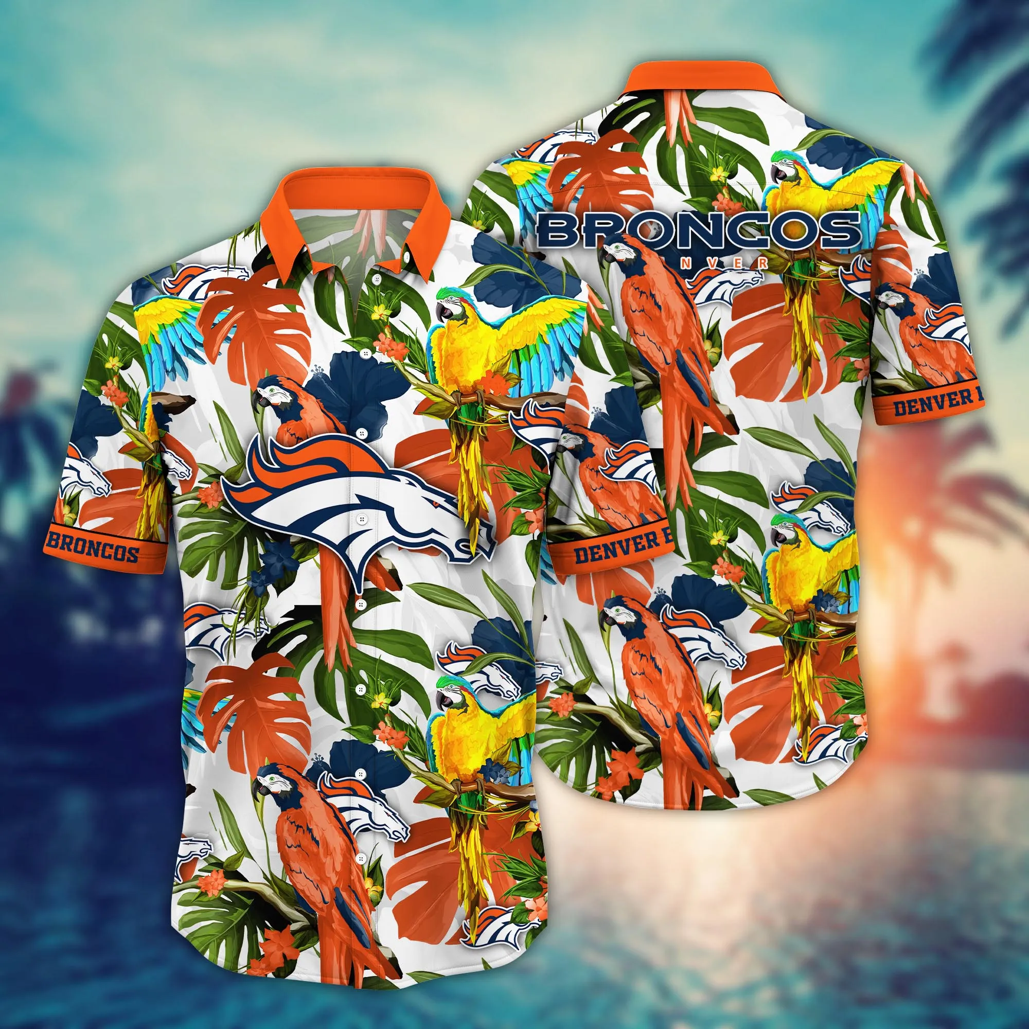 Denver Broncos NFL Hawaiian Shirt Warm Nightstime Aloha Shirt