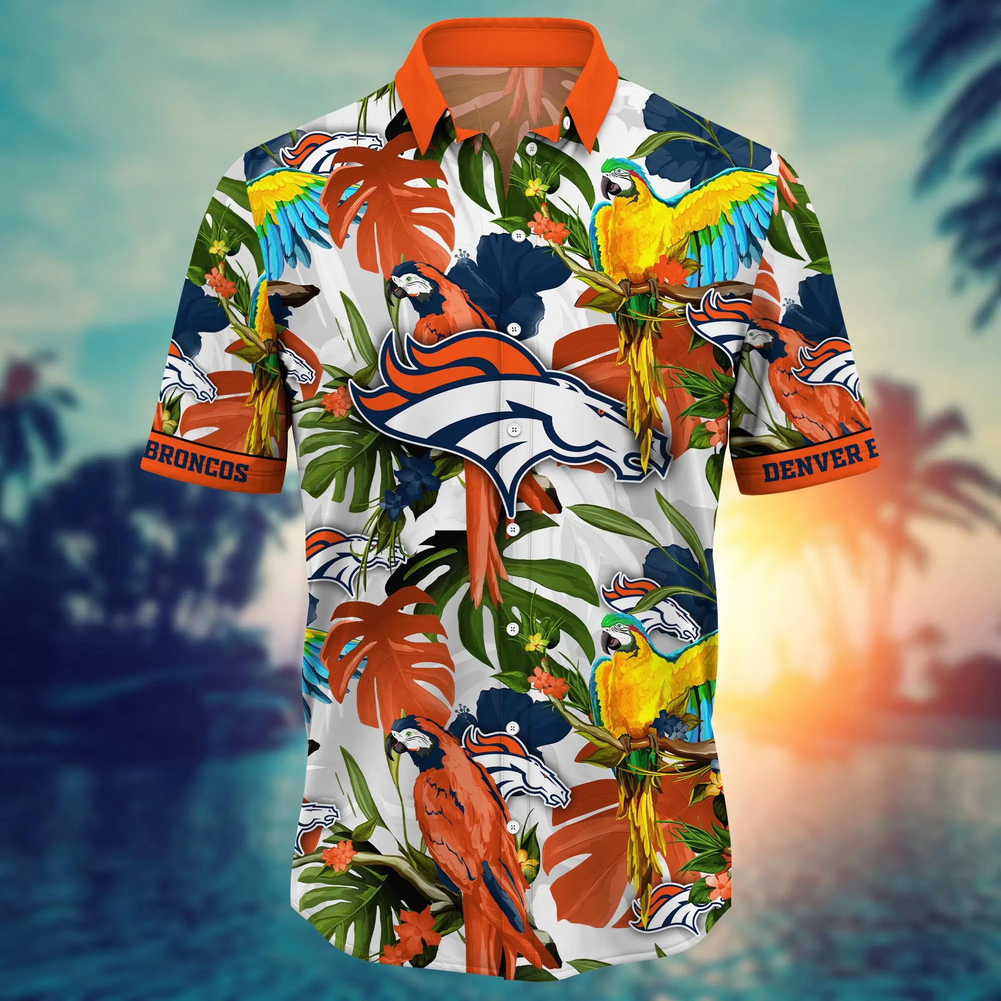 Denver Broncos NFL Hawaiian Shirt Warm Nightstime Aloha Shirt