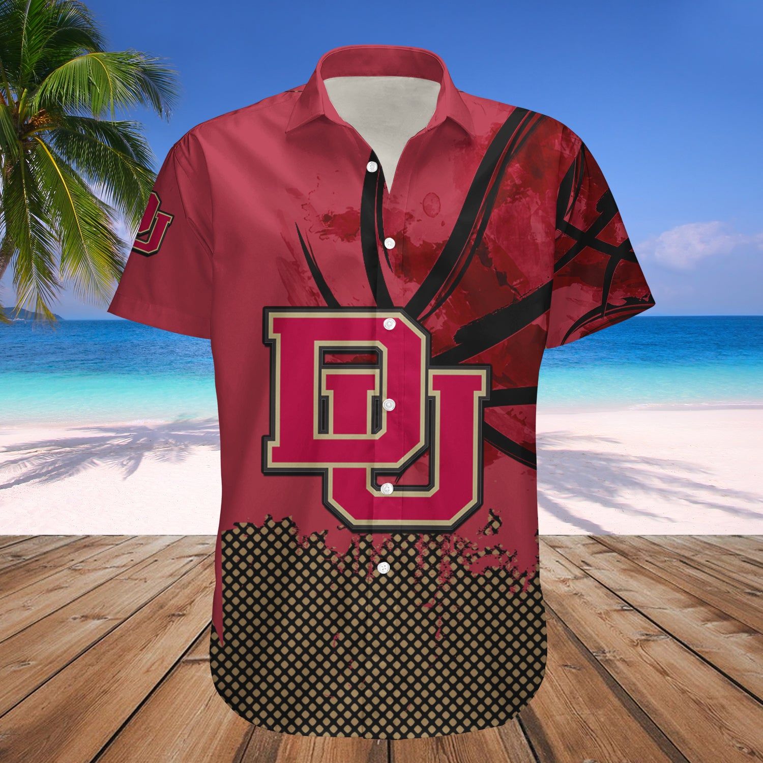 Denver Pioneers Hawaii Shirt Basketball Net Grunge Pattern – NCAA