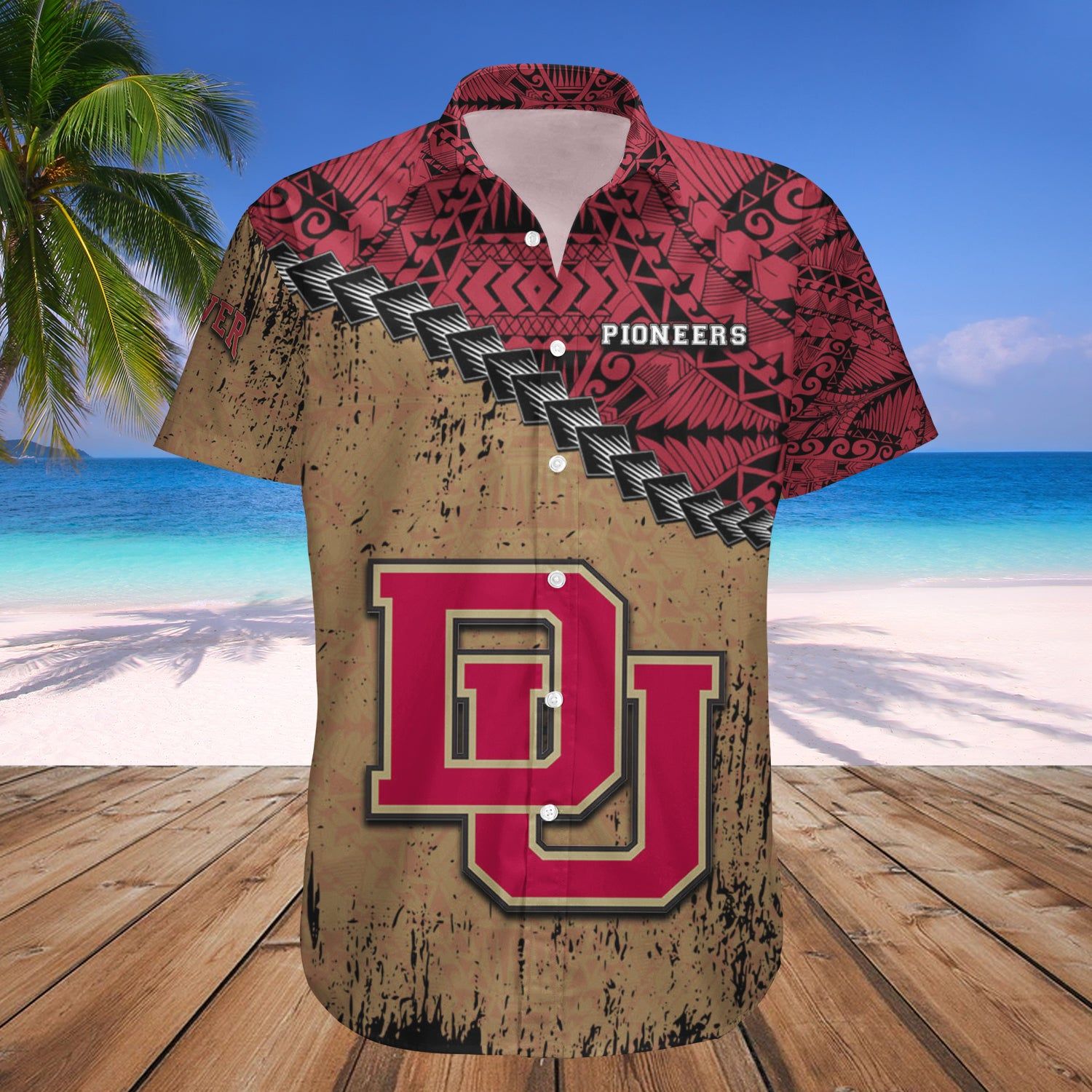 Denver Pioneers Hawaii Shirt Grunge Polynesian Tattoo – NCAA