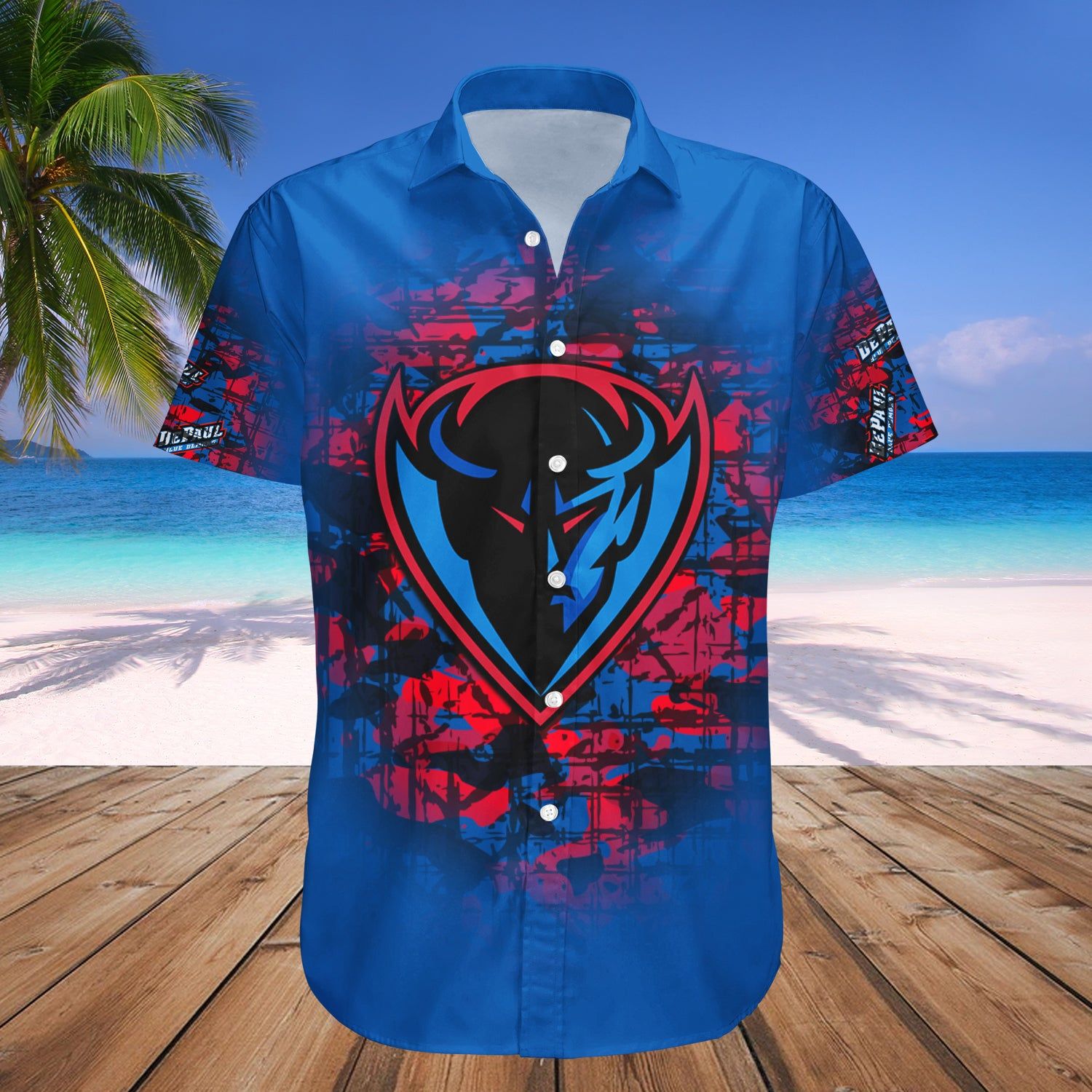 Depaul Blue Demons Hawaii Shirt Camouflage Vintage – NCAA