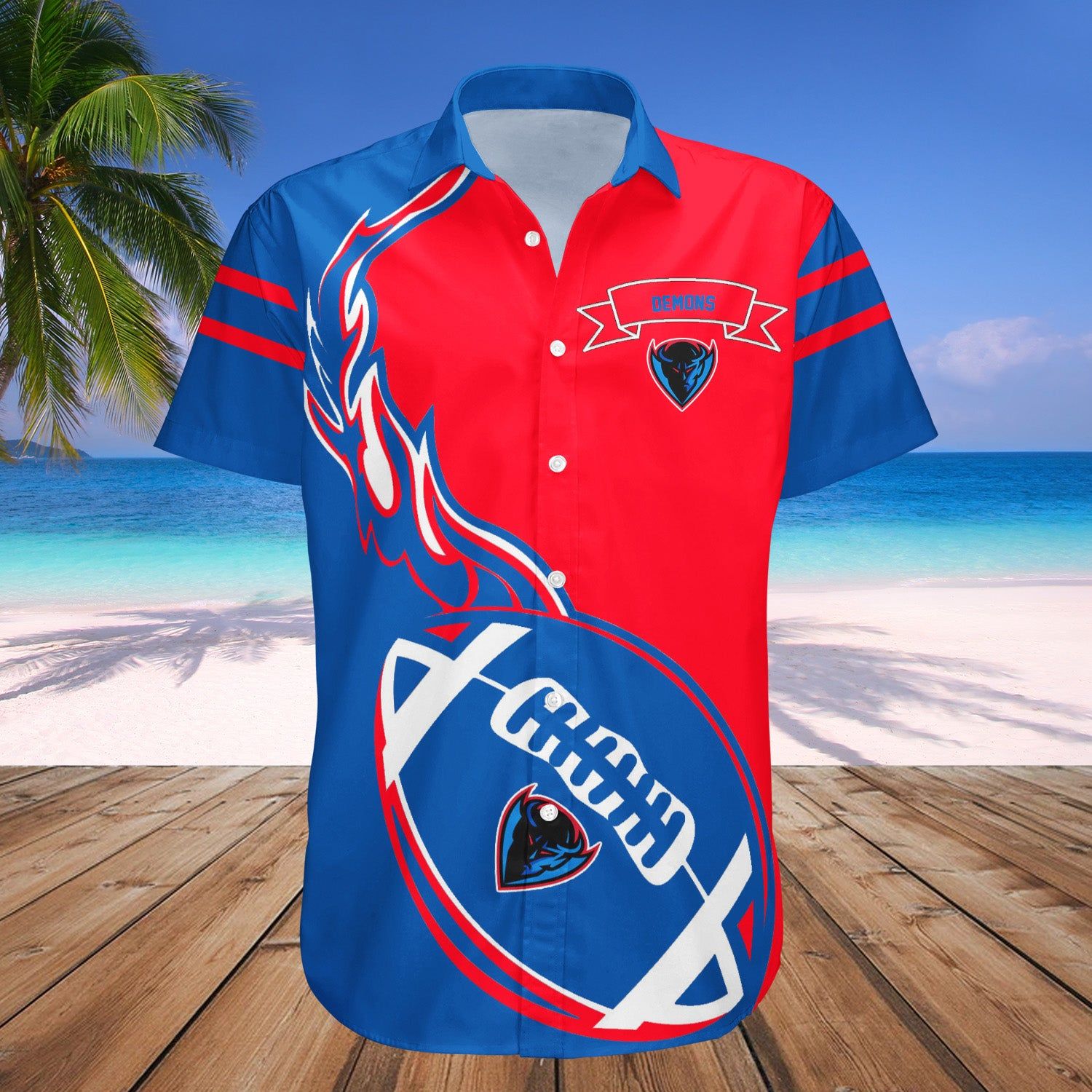 Depaul Blue Demons Hawaii Shirt Flame Ball – NCAA