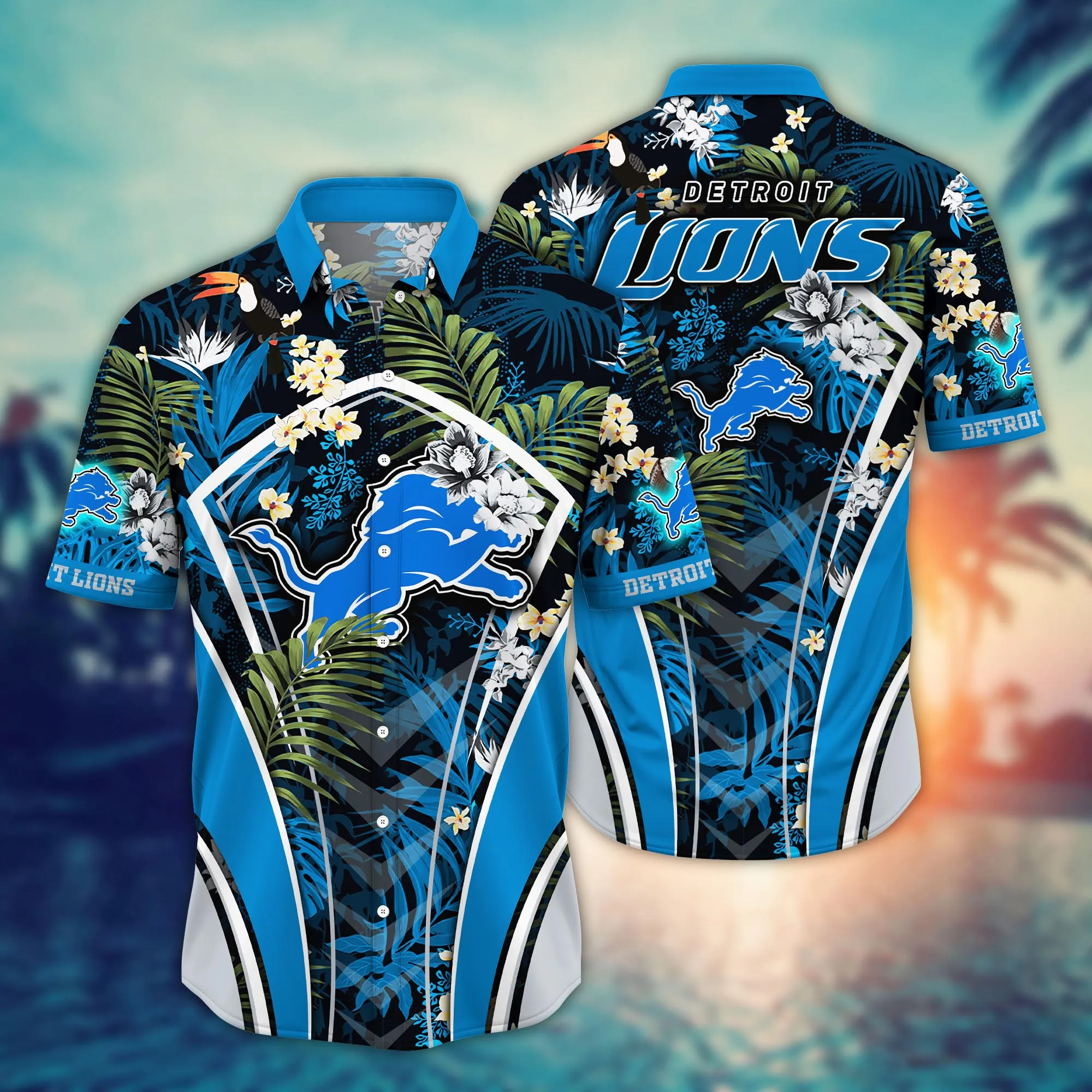 Detroit Lions NFL Hawaiian Shirt High Temperatures Aloha Shirt Detroit Lions NFL Hawaiian Shirt High Temperatures Aloha Shirt
