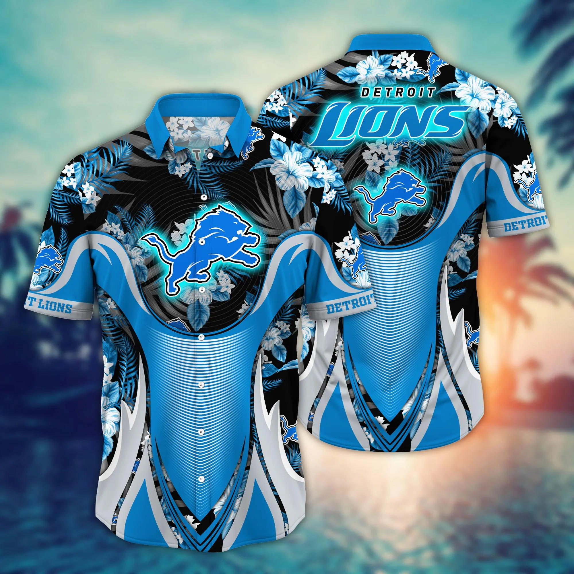 Detroit Lions NFL Hawaiian Shirt Sunbathe Aloha Shirt Detroit Lions NFL Hawaiian Shirt Sunbathe Aloha Shirt