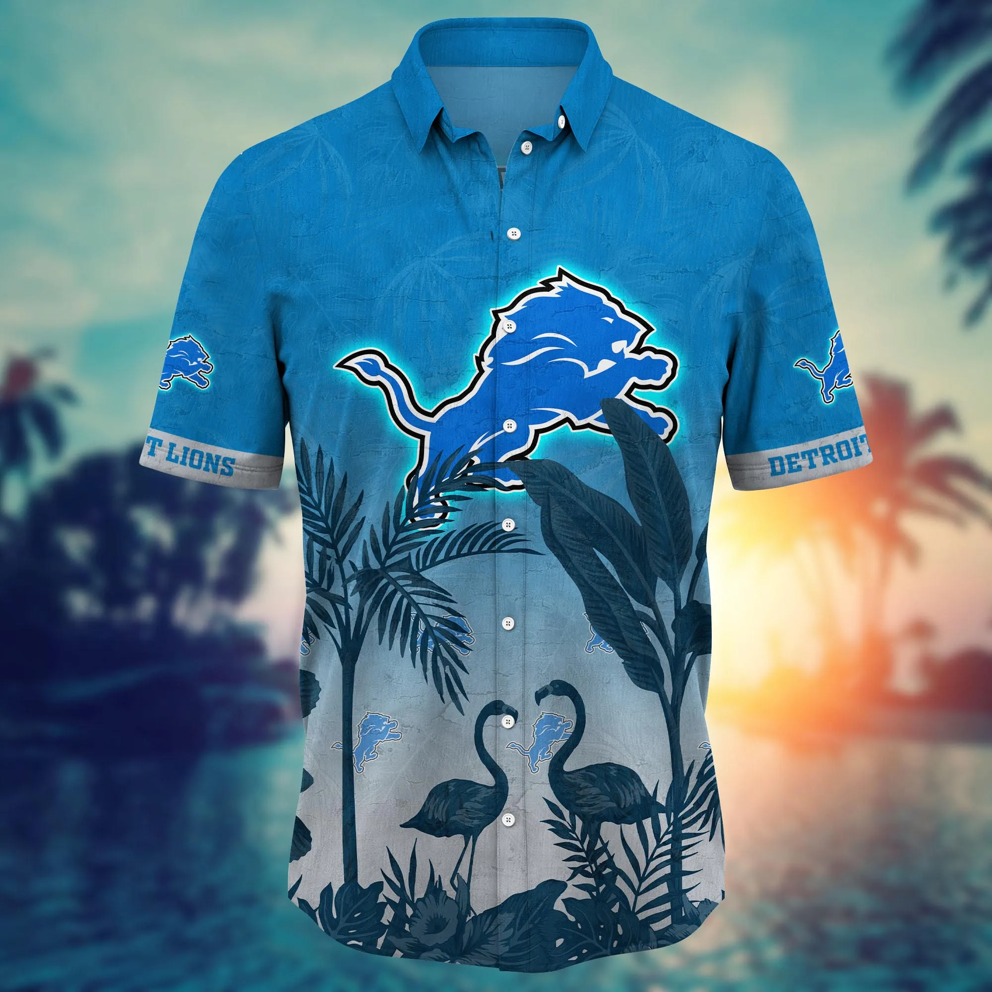 Detroit Lions NFL Hawaiian Shirt Vacation Timetime Aloha Shirt
