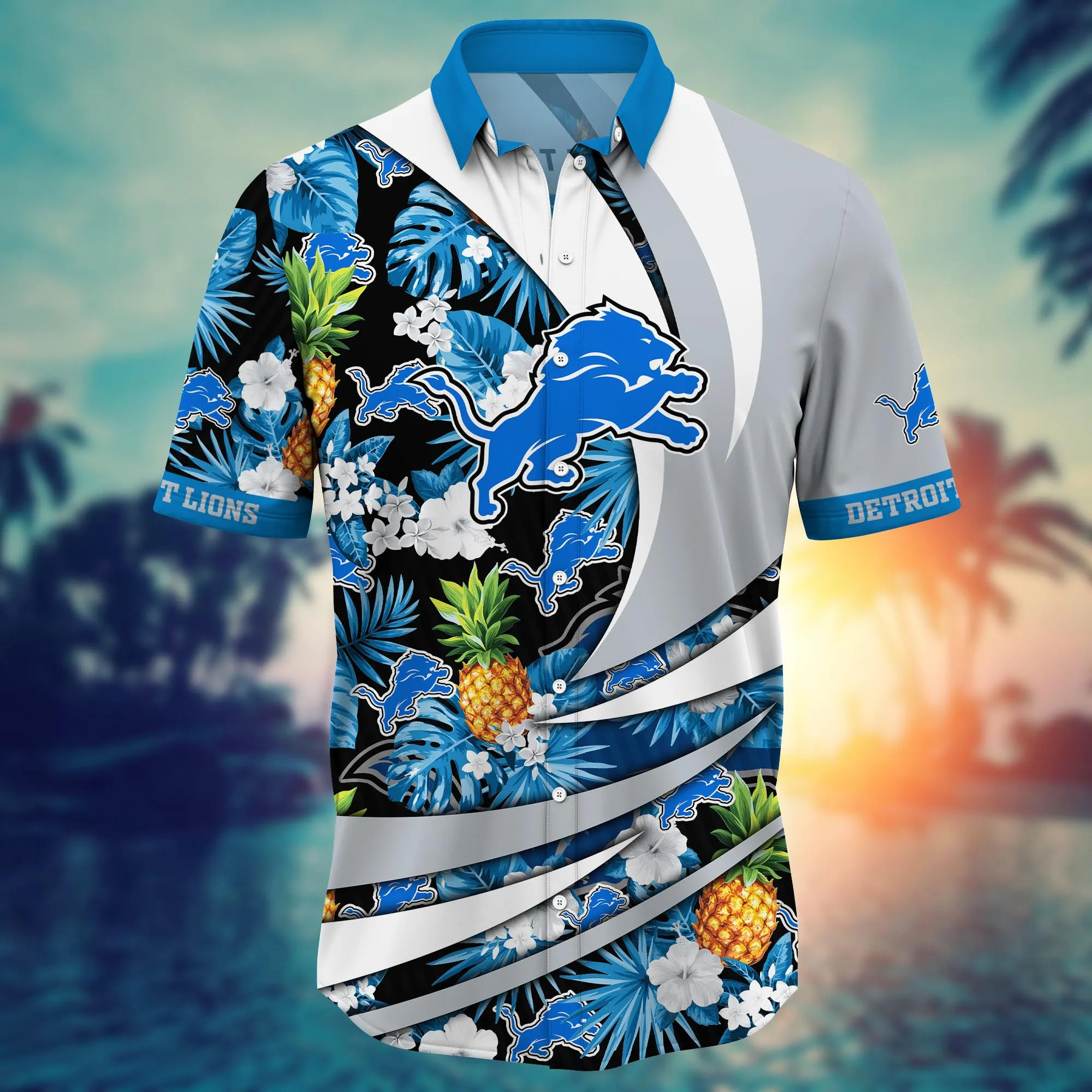 Detroit Lions NFL Hawaiian Shirt Warm Season Aloha Shirt