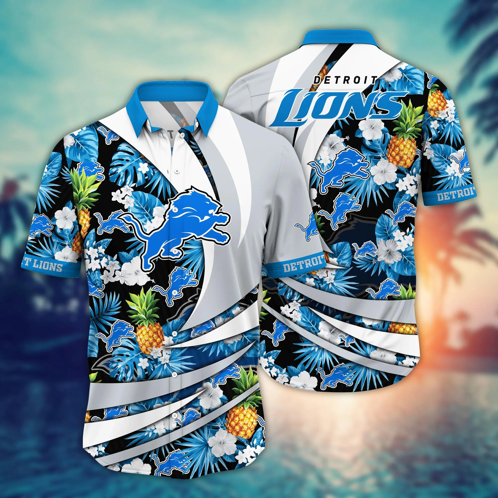 Detroit Lions NFL Hawaiian Shirt Warm Season Aloha Shirt Detroit Lions NFL Hawaiian Shirt Warm Season Aloha Shirt