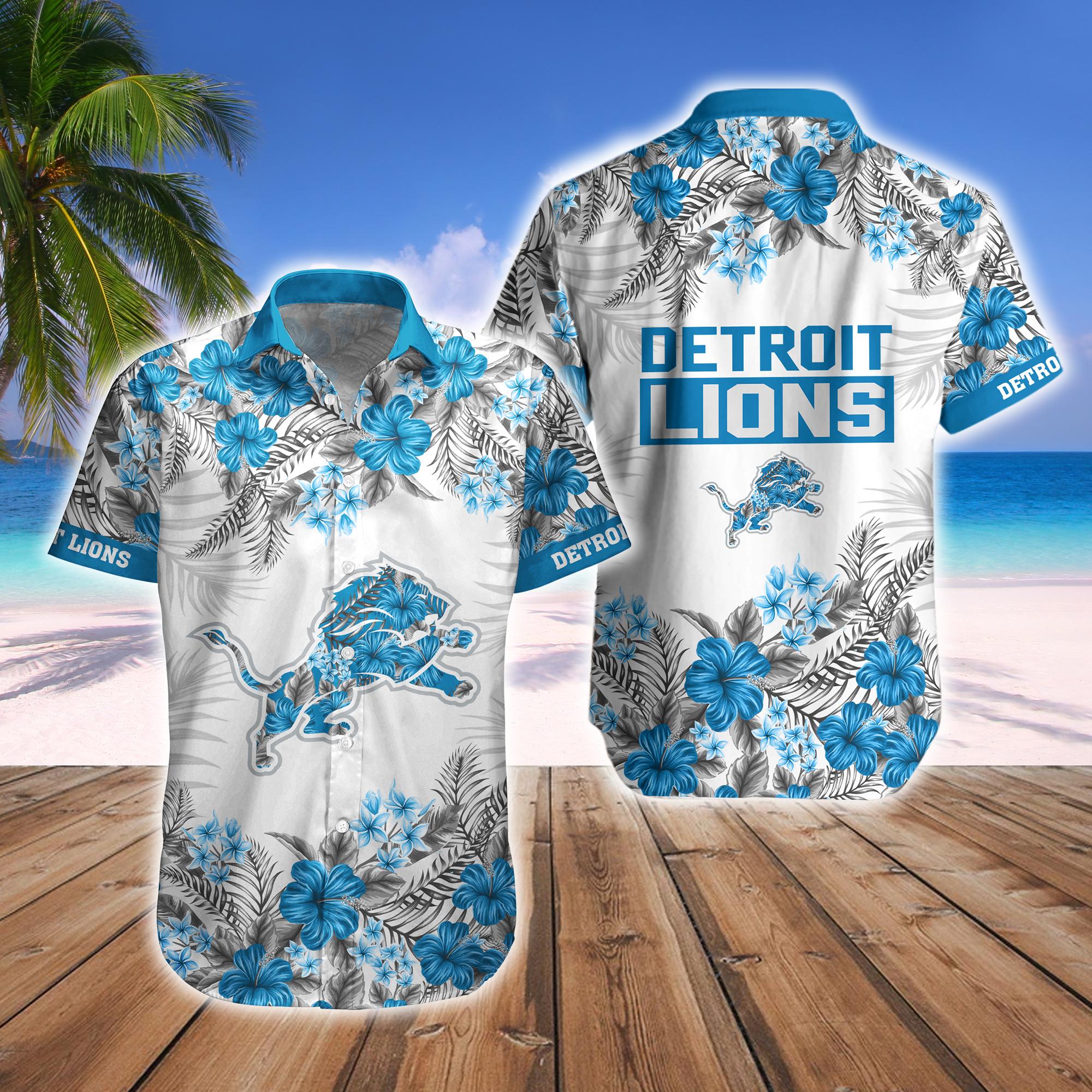 Detroit Lions Tropical Hawaiian Fan Shirt Shorts Urban Pride Combo Detroit Lions Tropical Hawaiian Fan Shirt Shorts Urban Pride Combo