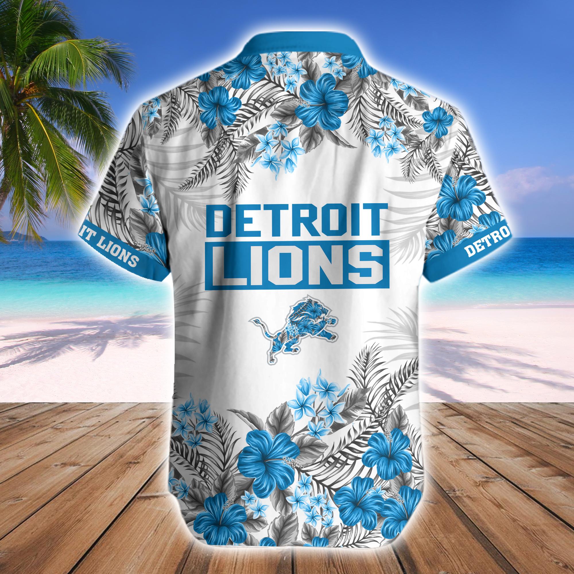 Detroit Lions Tropical Hawaiian Fan Shirt Shorts Urban Pride Combo