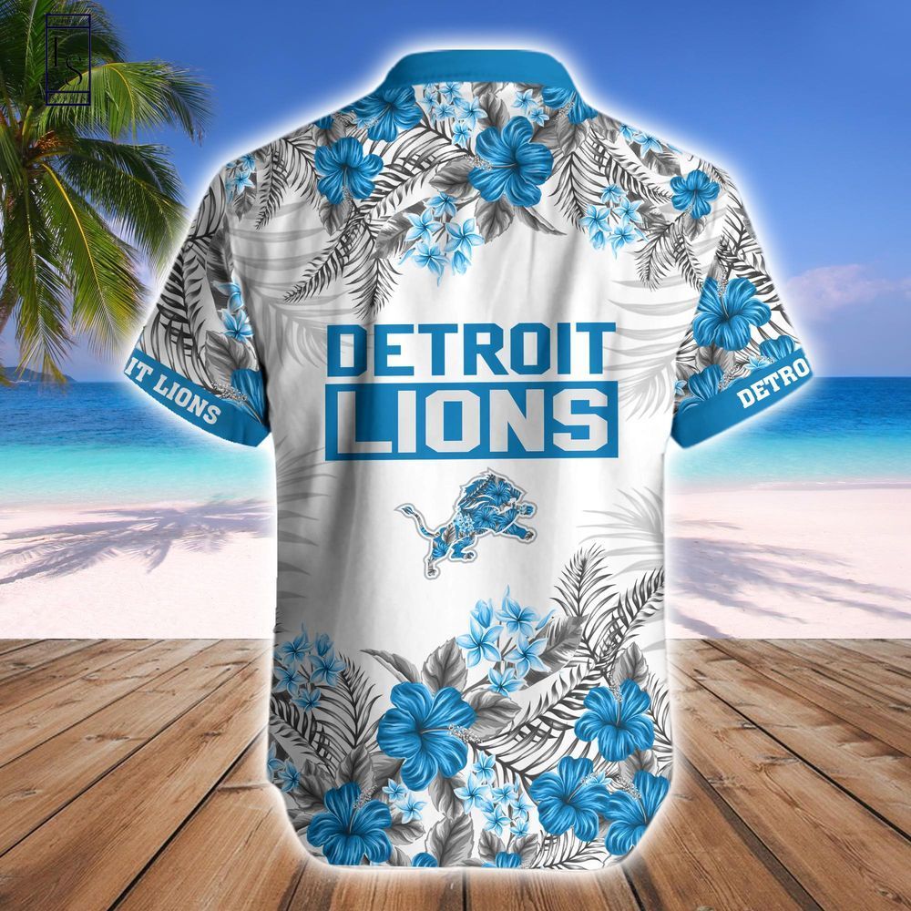 Detroit Lions Tropical Style Hawaiian Shirt Short Combo Set