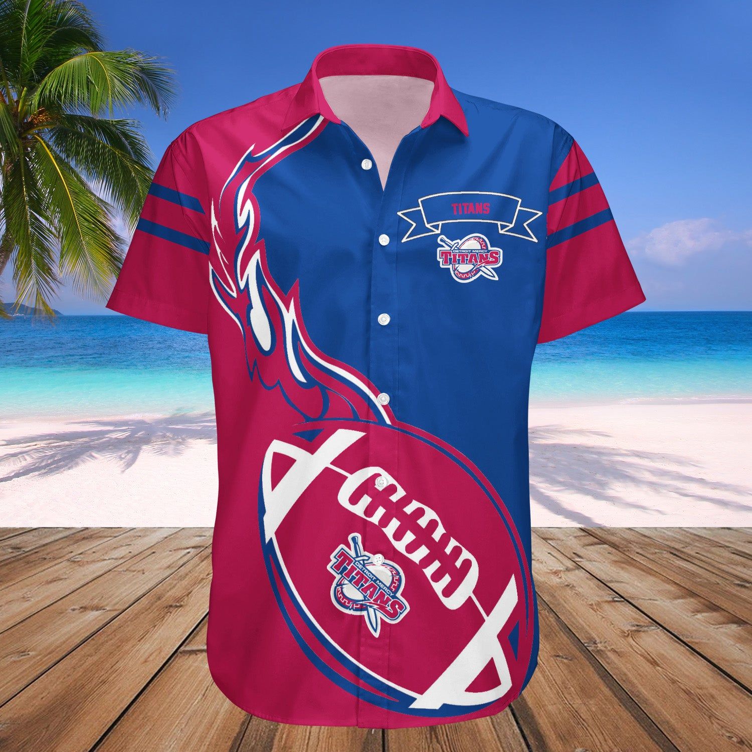 Detroit Mercy Titans Hawaii Shirt Flame Ball – NCAA