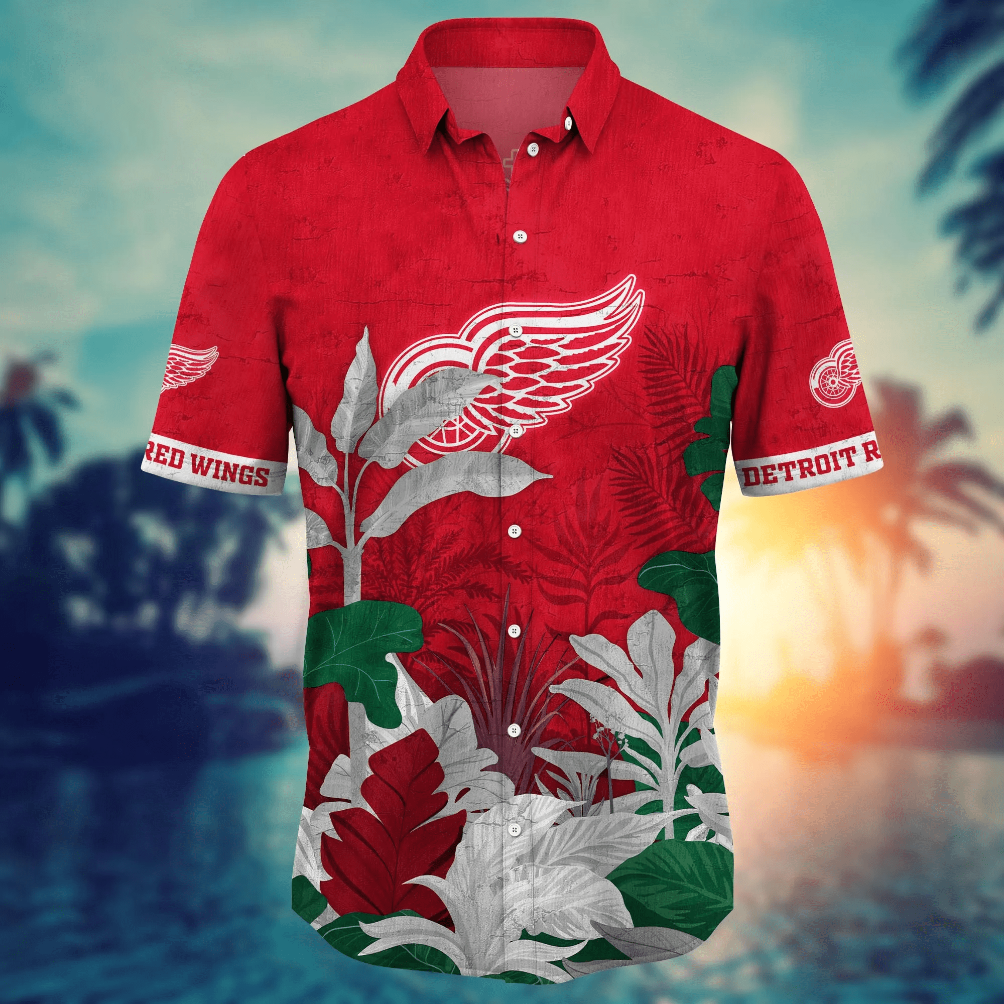 Detroit Red Wings NHL Hawaiian Shirt Dry Season Aloha Shirt