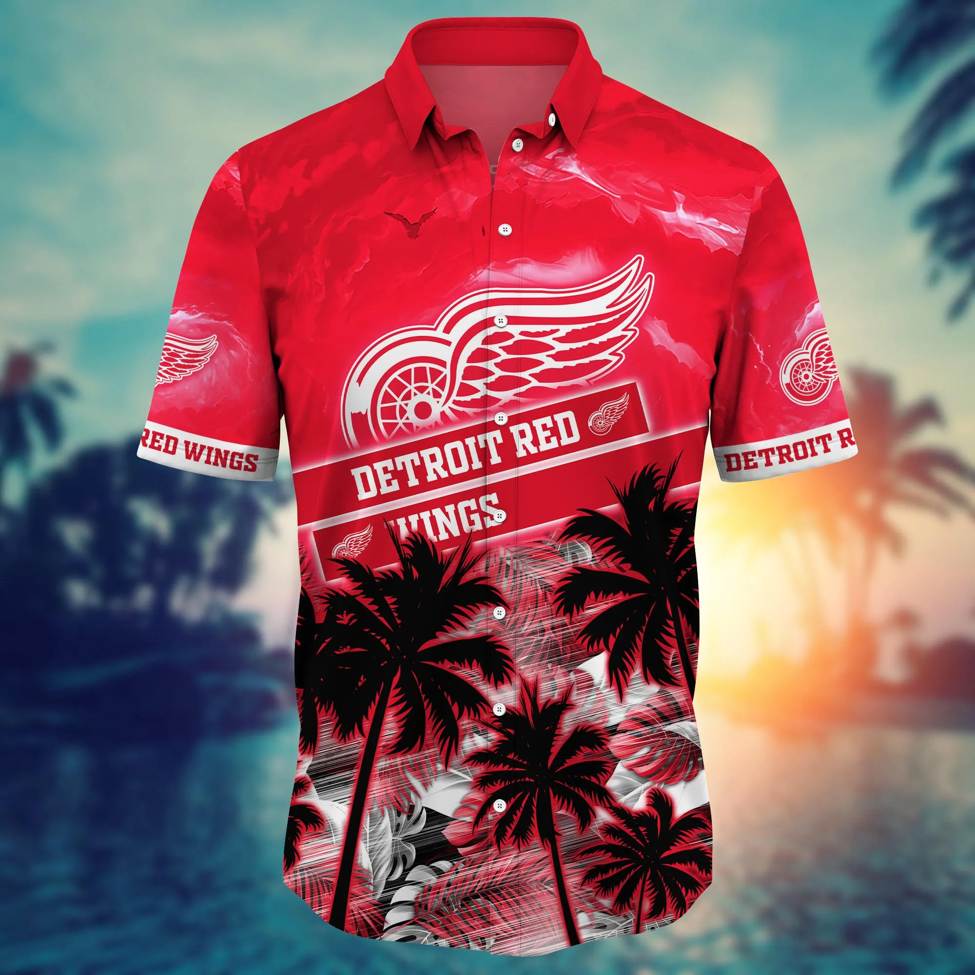 Detroit Red Wings NHL Hawaiian Shirt Sunscreentime Aloha Shirt