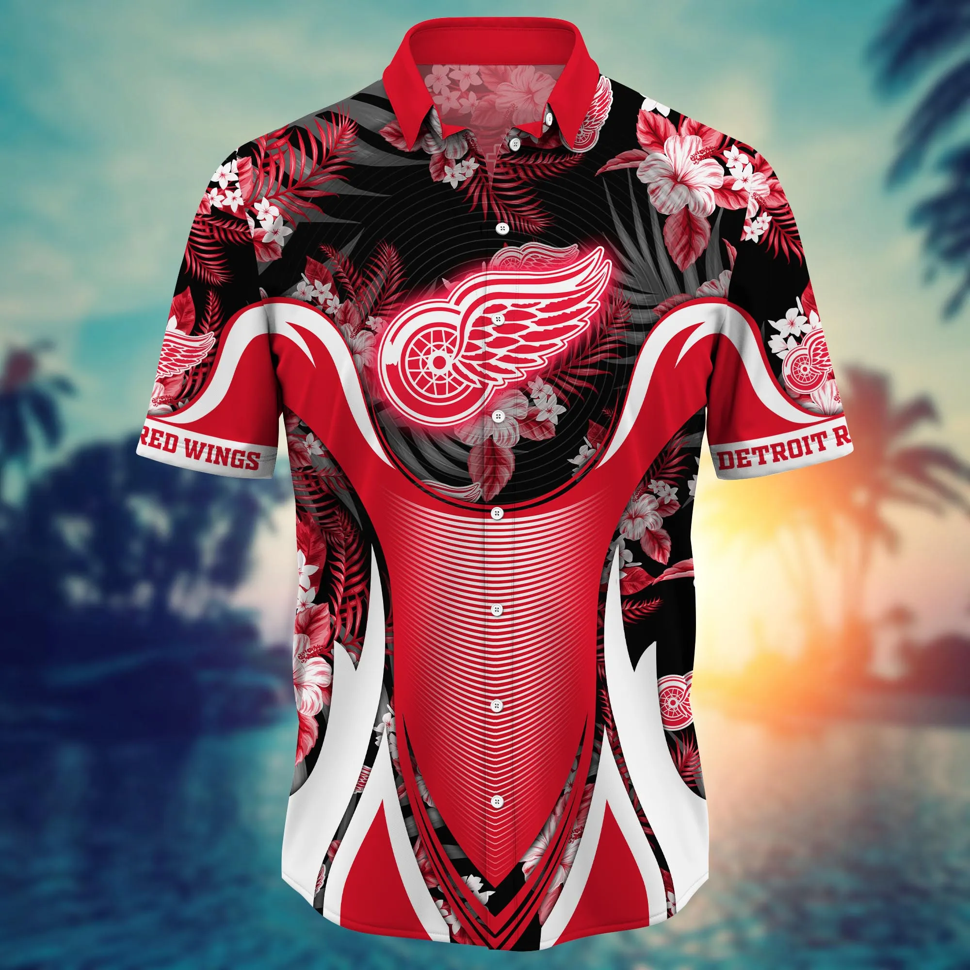 Detroit Red Wings NHL Hawaiian Shirt Warm Days Aloha Shirt