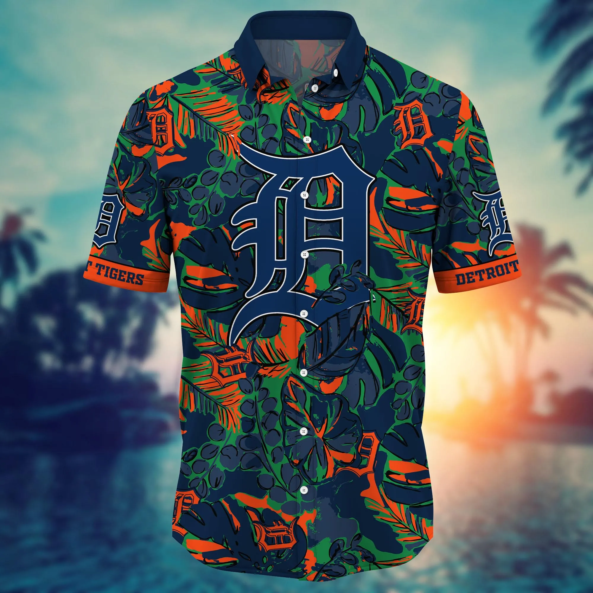 Detroit Tigers MLB Hawaiian Shirt Sun Showers Aloha Shirt