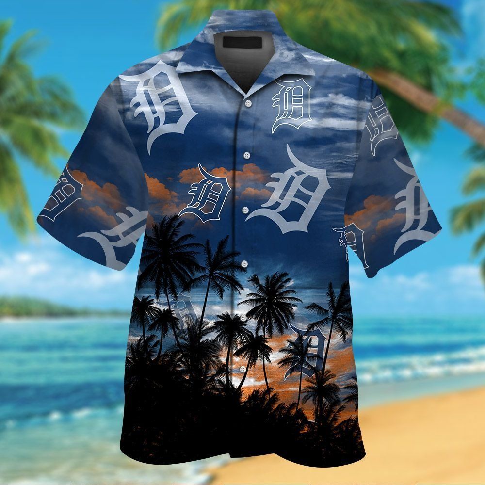Detroit Tigers Short Sleeve Button Up Tropical Hawaiian Shirt VER02
