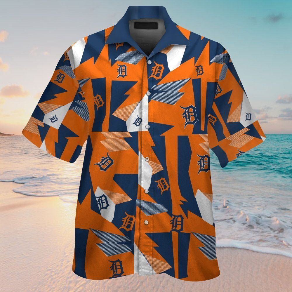 Detroit Tigers Short Sleeve Button Up Tropical Hawaiian Shirt VER08