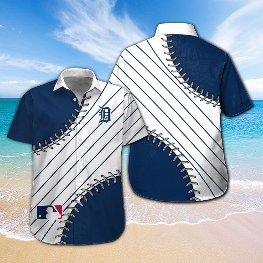 Detroit Tigers Short Sleeve Button Up Tropical Hawaiian Shirt VER09