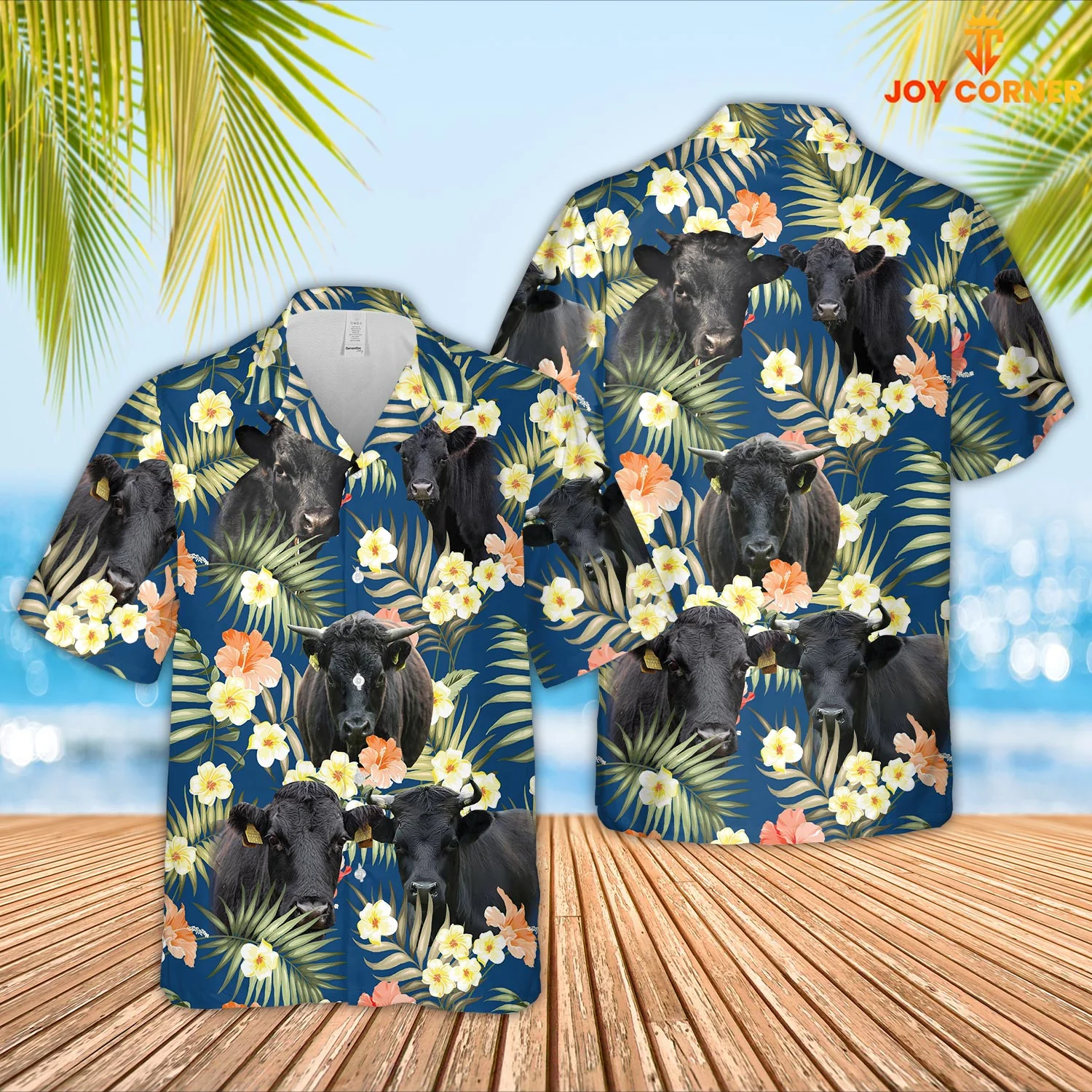 Dexter Breed Hawaiian Shirt Showcasing Blue Florals Of Summertime 3D Print Quality