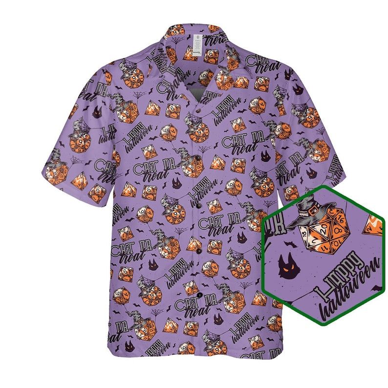 Dice Halloween Shirt, Dice Shirt, Dungeon And Dragon Gift, Dm Gift, Dnd Button Up