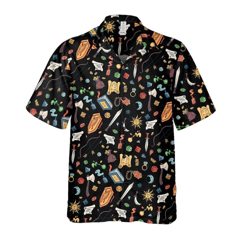 Dice Shirt, Dungeons And Dragons, Dnd Button Up, Dm Gift