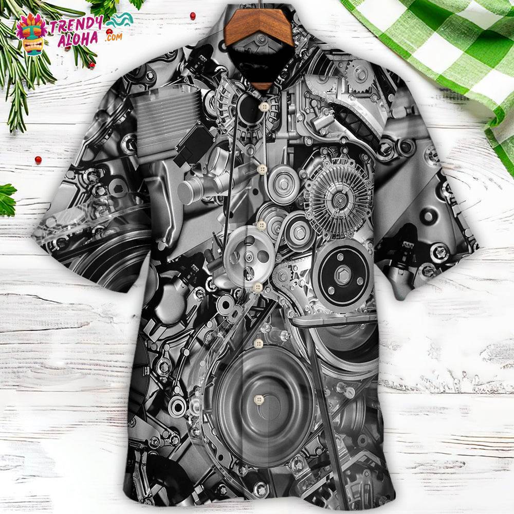 Diesel Engine Pulleys And Belts On Car Engines Hawaiian Shirt – Trendy Aloha