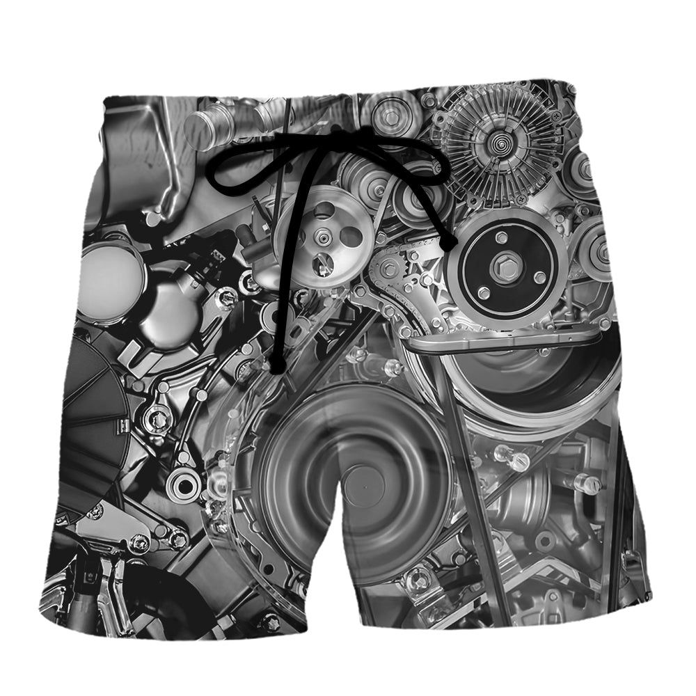 Diesel Engine Pulleys And Belts On Car Engines Trendy Aloha Hawaiian Beach Shorts Diesel Engine Pulleys And Belts On Car Engines Trendy Aloha Hawaiian Beach Shorts