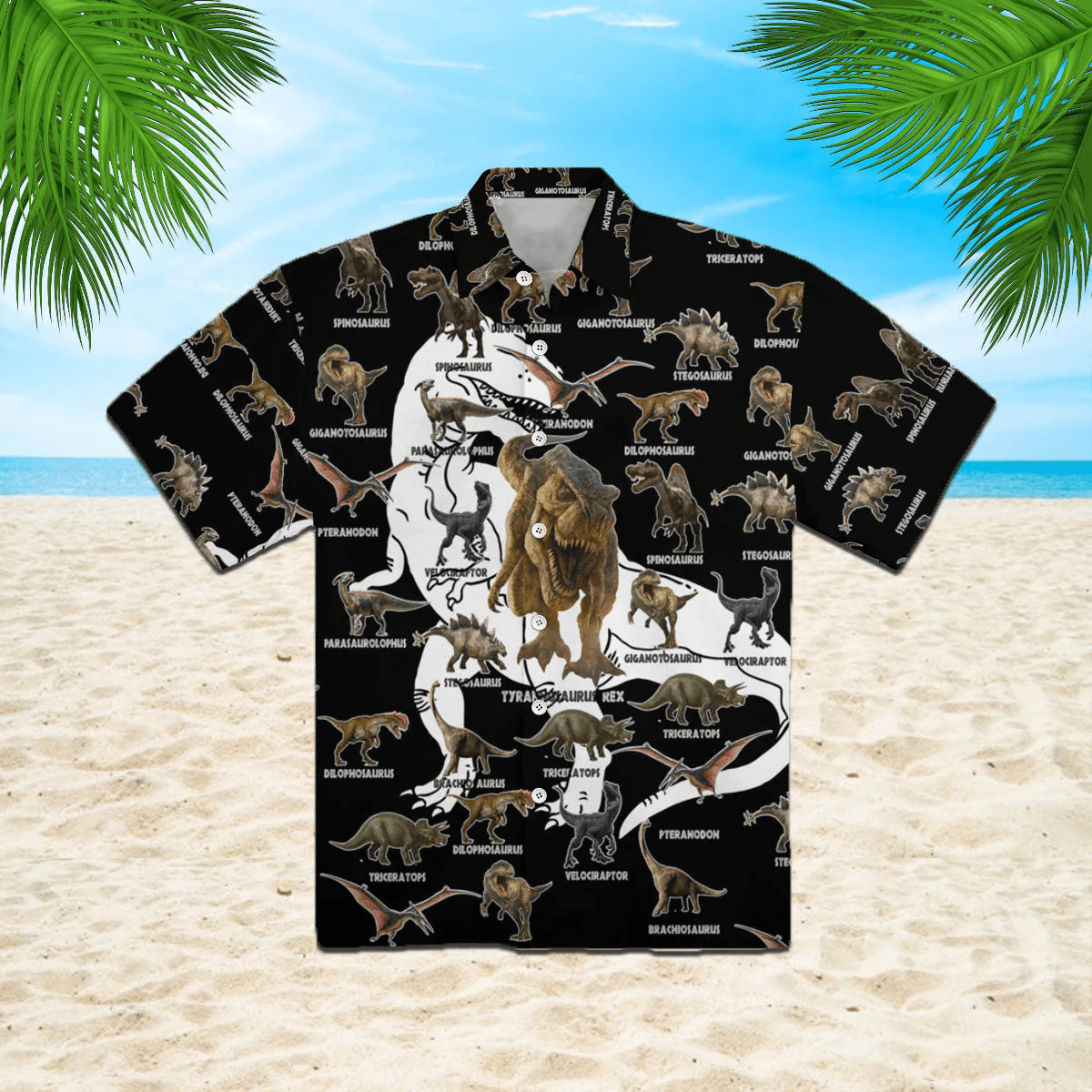 Dinosaur Art Trendy Hawaiian Shirt  Aloha Shirt