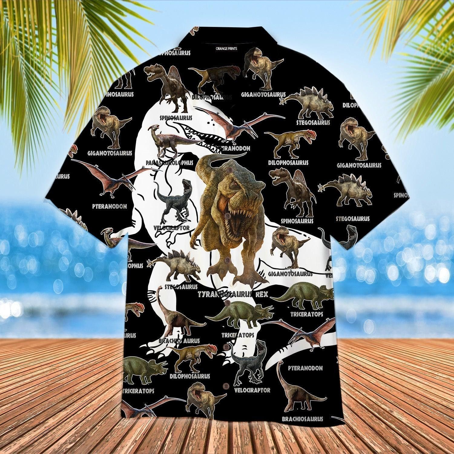 Dinosaur Art Trendy Hawaiian Shirt For