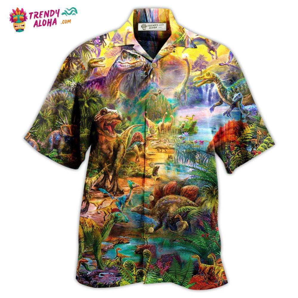 Dinosaur Colorful World Of Dinosaur Hawaiian Shirt – Trendy Aloha