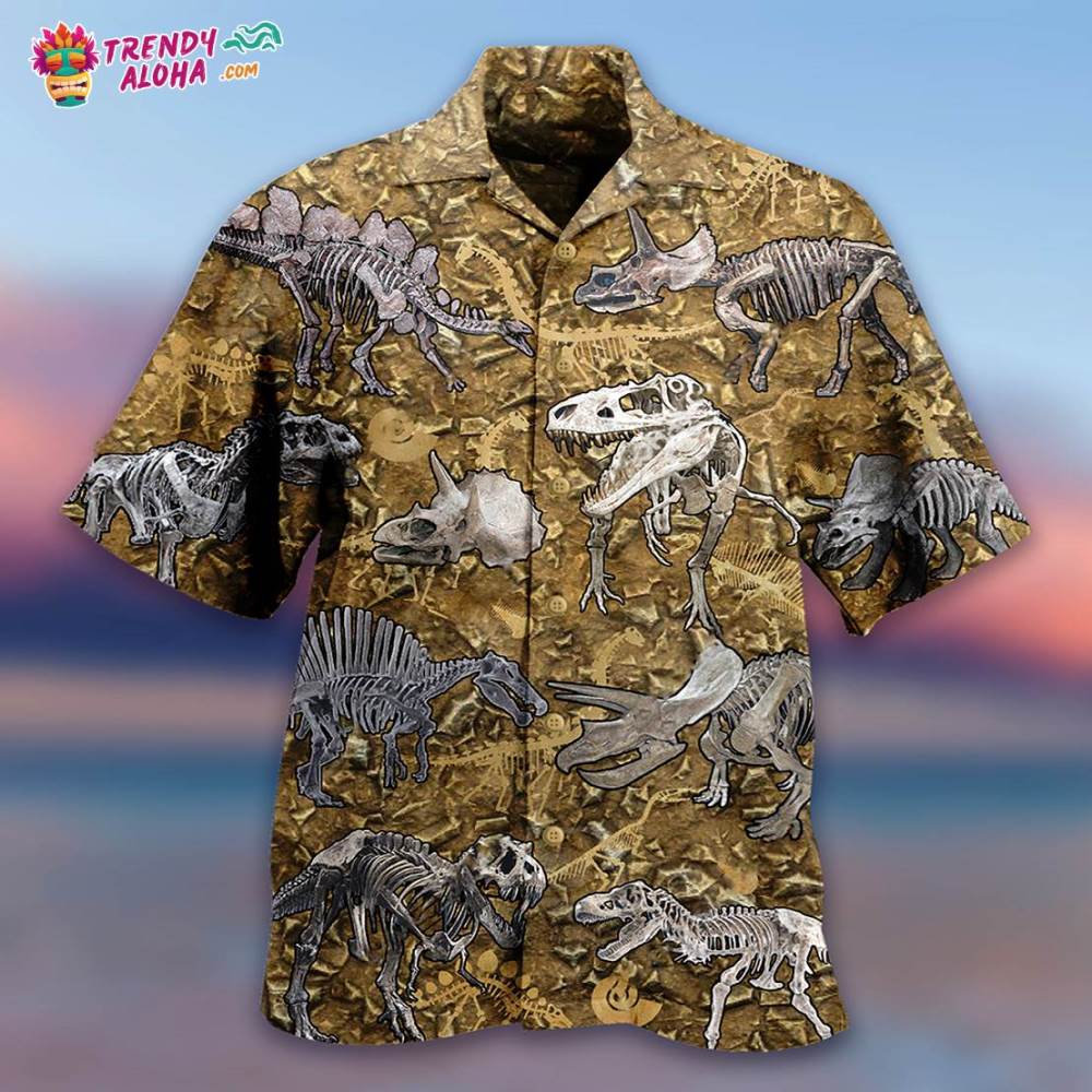 Dinosaur Cool Bone Style Hawaiian Shirt – Trendy Aloha