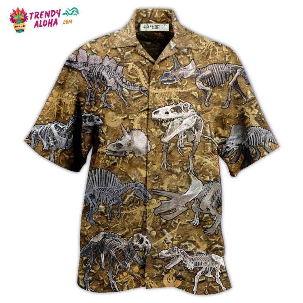 Dinosaur Cool Bone Style Hawaiian Shirt – Trendy Aloha