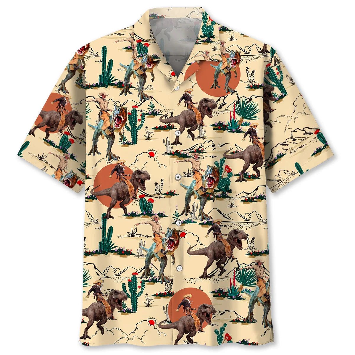 Dinosaur Desert Trendy Hawaiian Shirt