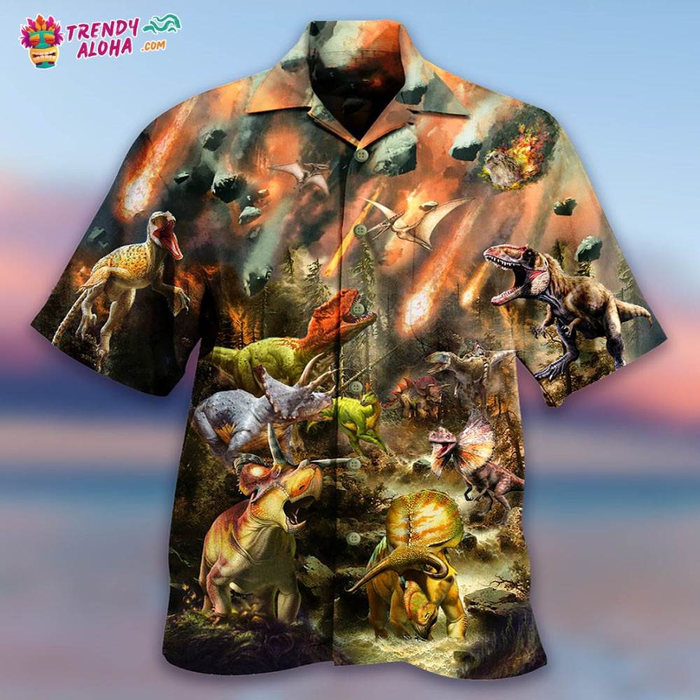 Dinosaur Disastrous War Hawaiian Shirt – Trendy Aloha