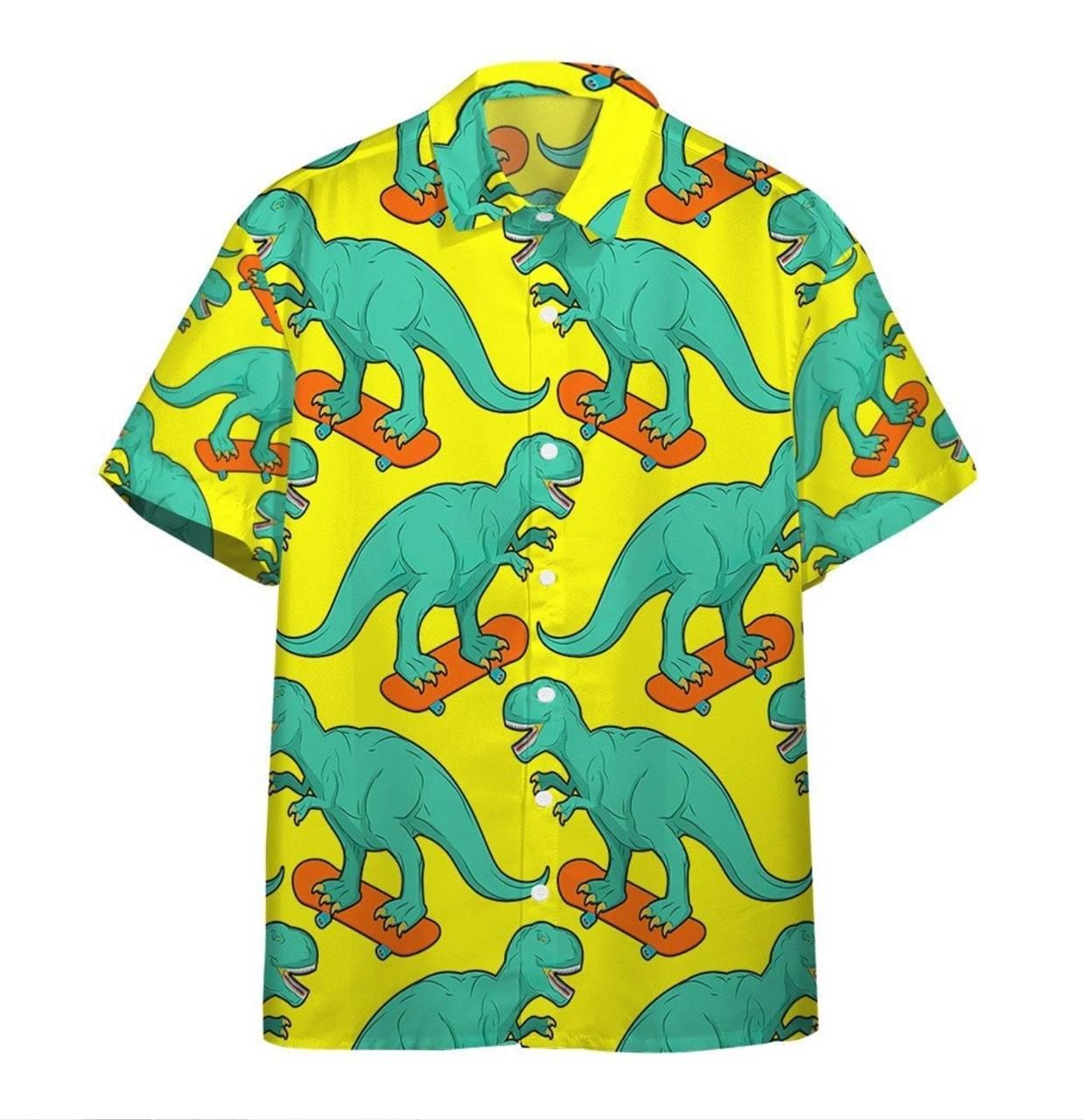 Dinosaur Enthusiasts Revel in Rex 3D Hawaiian Shirt Design